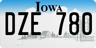 IA license plate DZE780