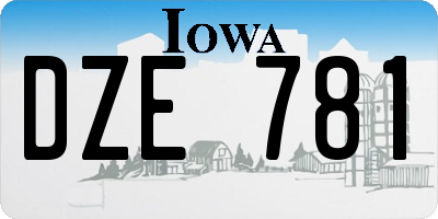 IA license plate DZE781