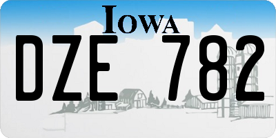 IA license plate DZE782