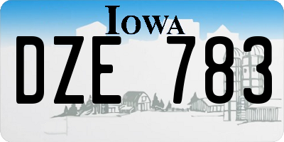 IA license plate DZE783