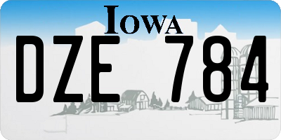 IA license plate DZE784