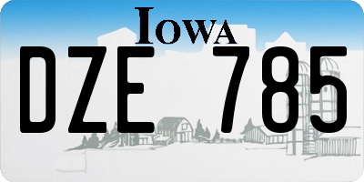 IA license plate DZE785