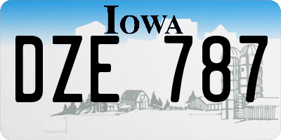 IA license plate DZE787