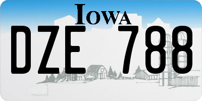 IA license plate DZE788