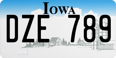 IA license plate DZE789