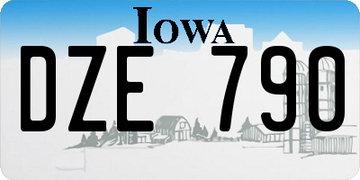 IA license plate DZE790