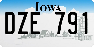 IA license plate DZE791