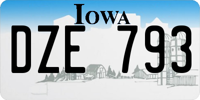 IA license plate DZE793