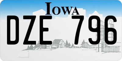 IA license plate DZE796