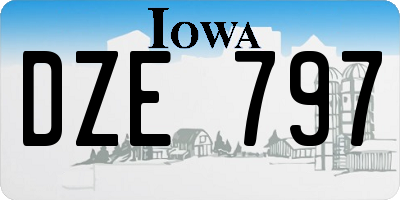 IA license plate DZE797