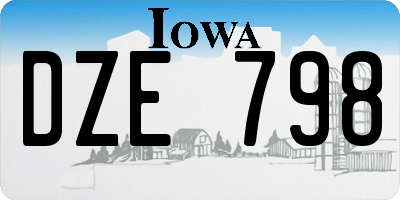 IA license plate DZE798