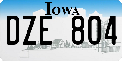 IA license plate DZE804