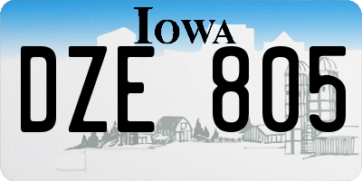 IA license plate DZE805