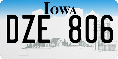 IA license plate DZE806