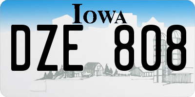 IA license plate DZE808