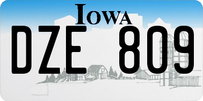 IA license plate DZE809