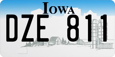 IA license plate DZE811