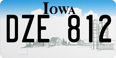 IA license plate DZE812