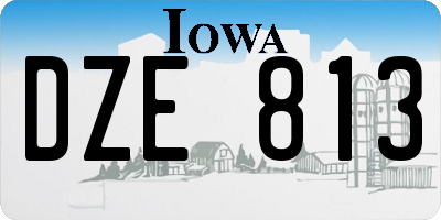 IA license plate DZE813