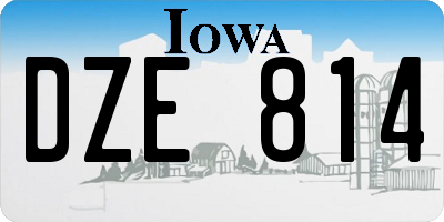 IA license plate DZE814