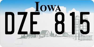 IA license plate DZE815