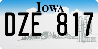 IA license plate DZE817