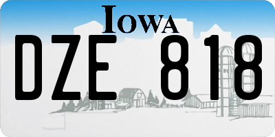 IA license plate DZE818