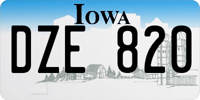 IA license plate DZE820