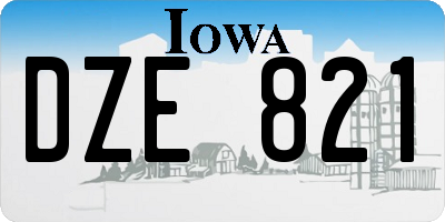 IA license plate DZE821