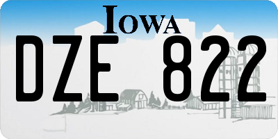 IA license plate DZE822