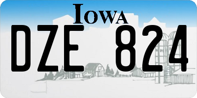 IA license plate DZE824