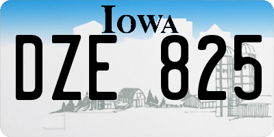 IA license plate DZE825