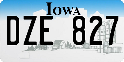 IA license plate DZE827