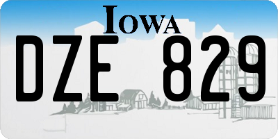 IA license plate DZE829