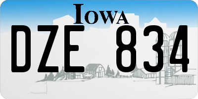 IA license plate DZE834