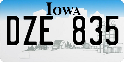 IA license plate DZE835