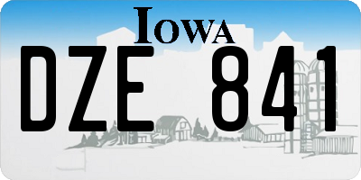 IA license plate DZE841