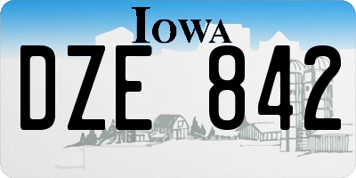 IA license plate DZE842