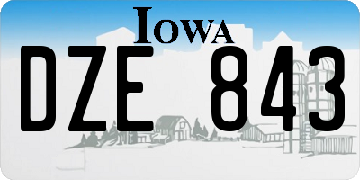 IA license plate DZE843