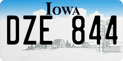 IA license plate DZE844