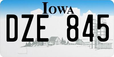 IA license plate DZE845