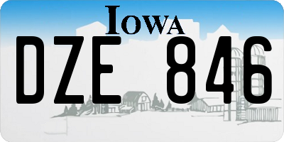 IA license plate DZE846