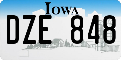 IA license plate DZE848