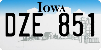 IA license plate DZE851
