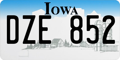 IA license plate DZE852