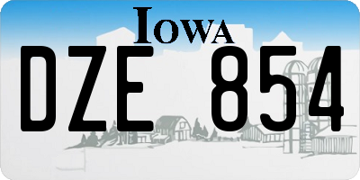 IA license plate DZE854