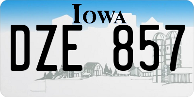 IA license plate DZE857