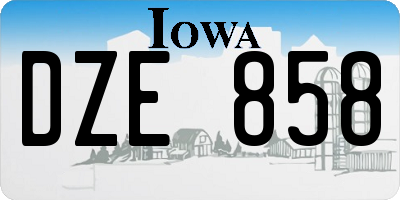 IA license plate DZE858