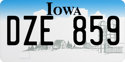 IA license plate DZE859