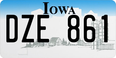 IA license plate DZE861